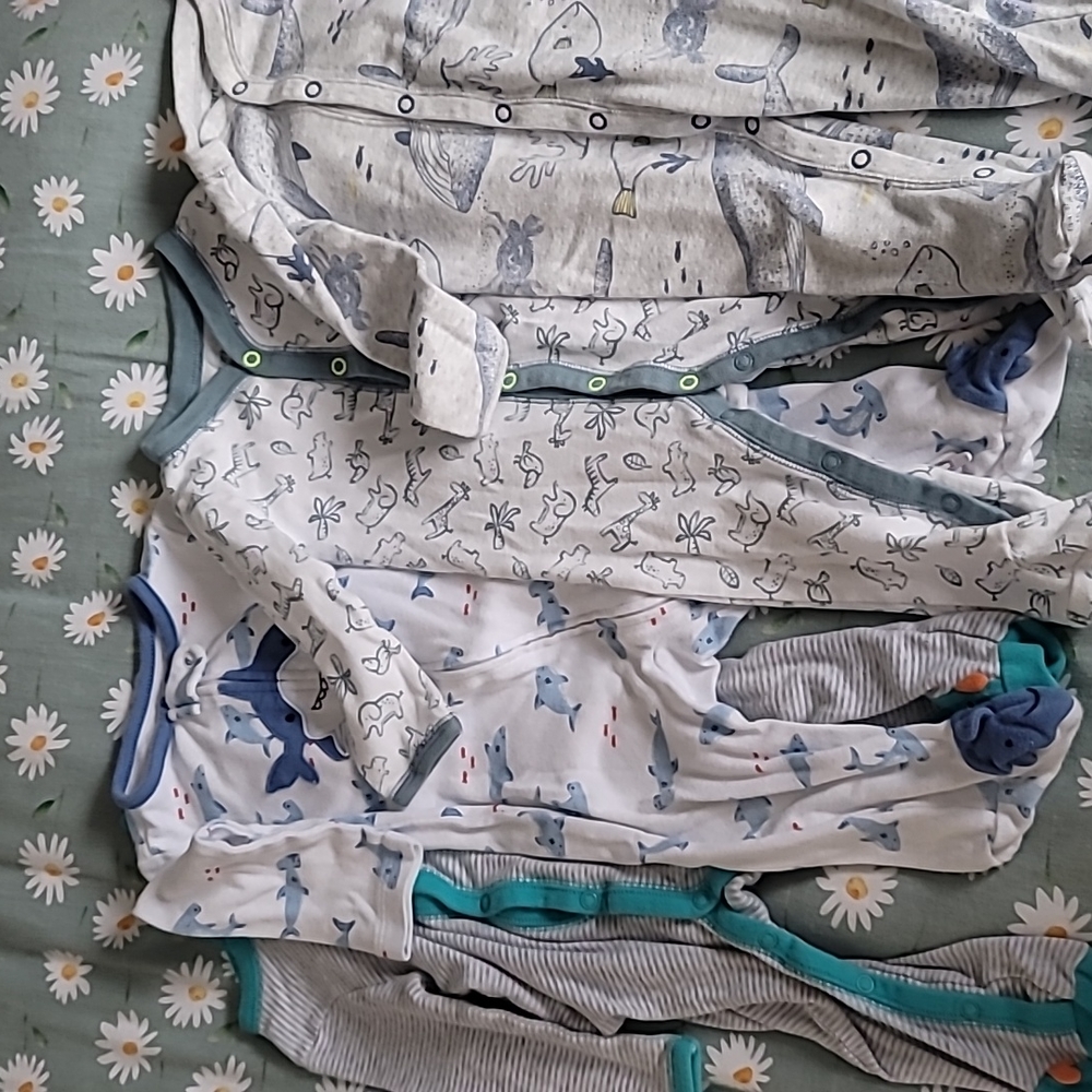 4 Carter's Sleep & Play pjs